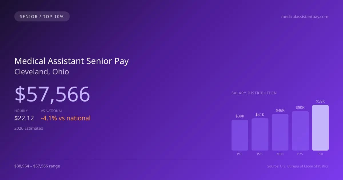Medical Assistant Senior Salary in Cleveland, OH — 2026 est., based on 2025 BLS