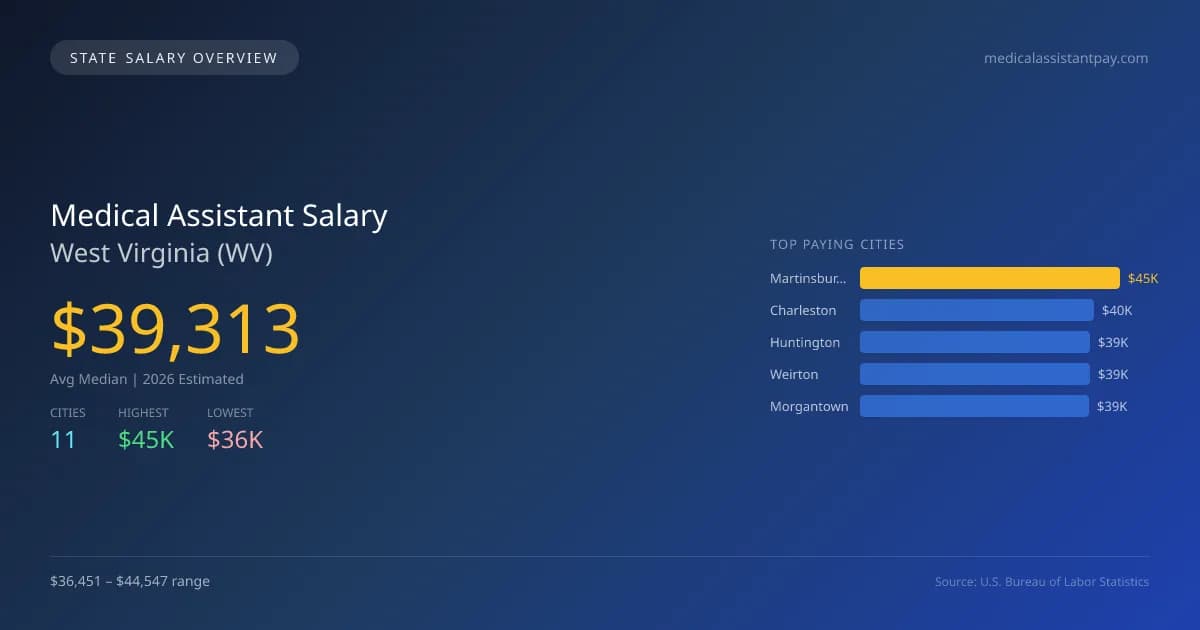 Medical Assistant Salary in West Virginia - 2025 BLS Data Infographic