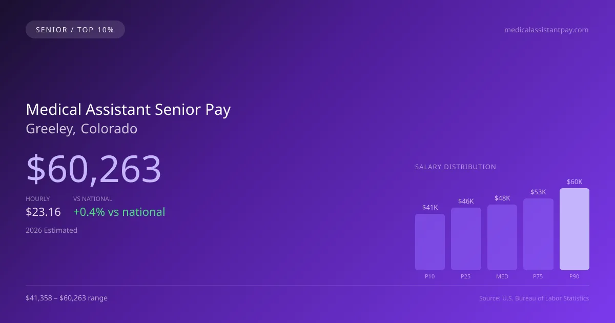Medical Assistant Senior Salary in Greeley, CO — 2026 est., based on 2025 BLS