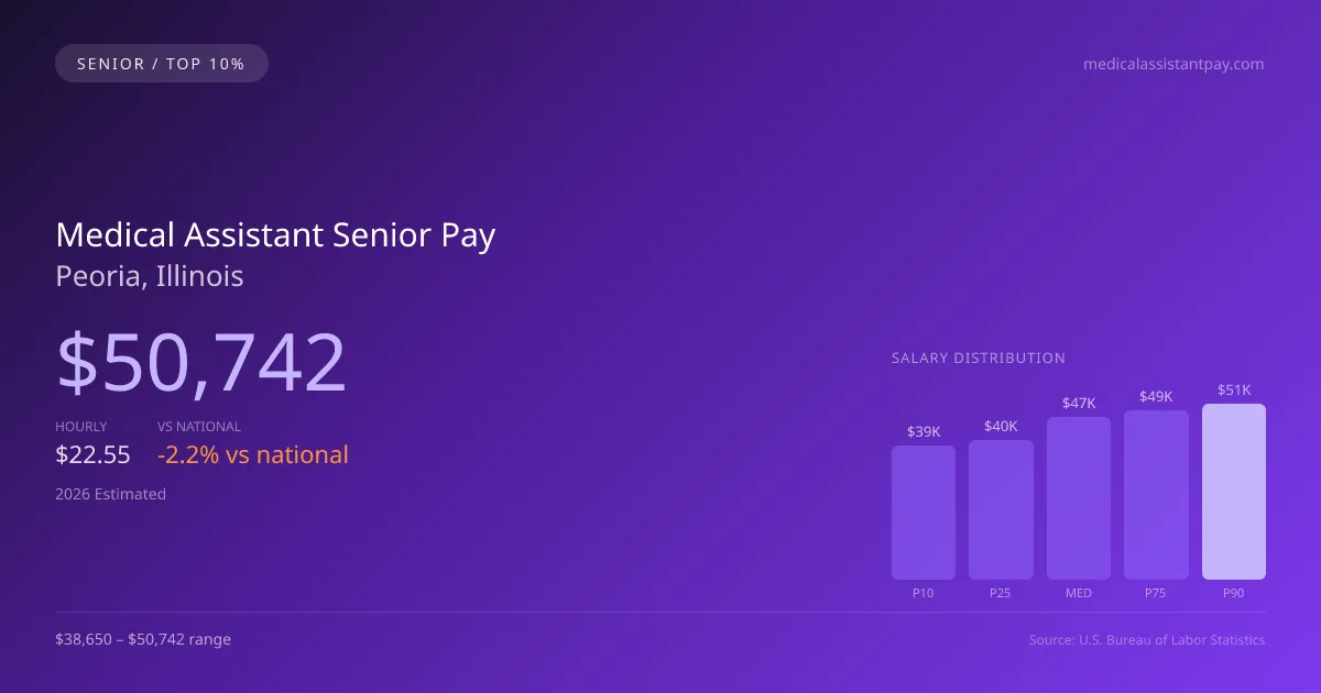 Medical Assistant Senior Salary in Peoria, IL — 2026 est., based on 2025 BLS