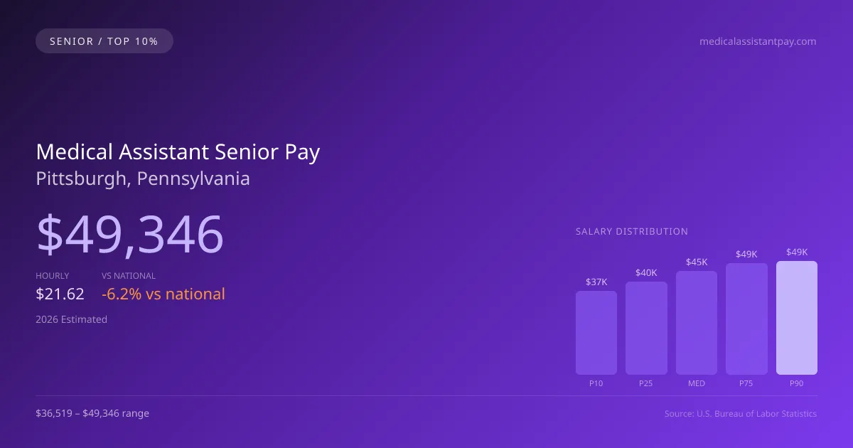 Medical Assistant Senior Salary in Pittsburgh, PA — 2026 est., based on 2025 BLS