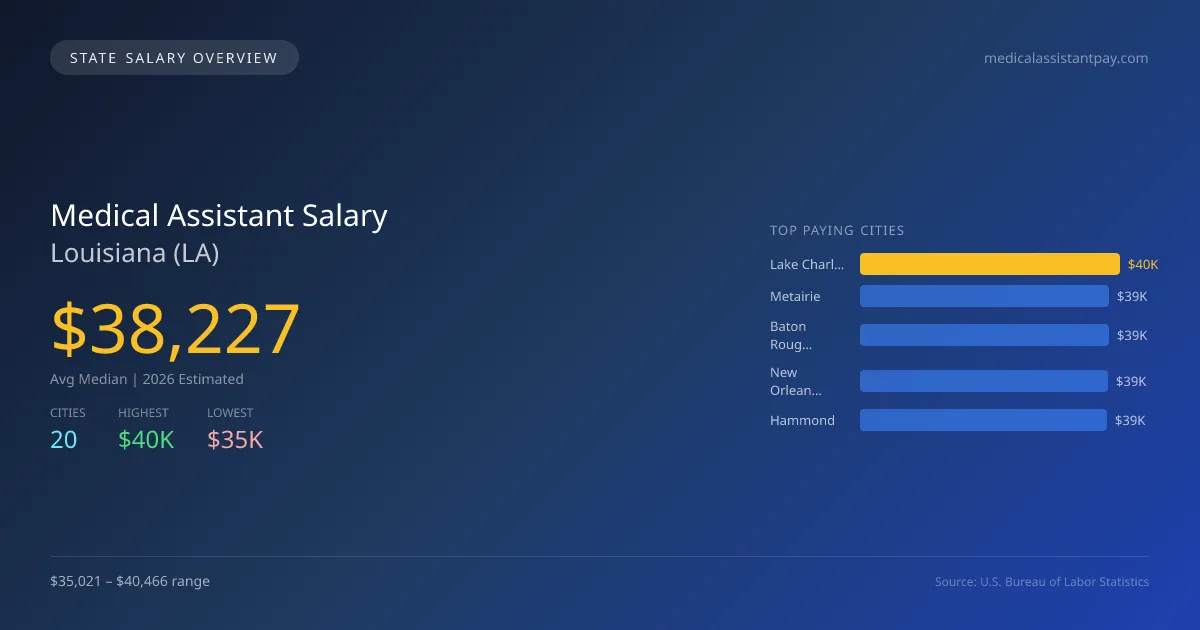 Medical Assistant Salary in Louisiana - 2025 BLS Data Infographic